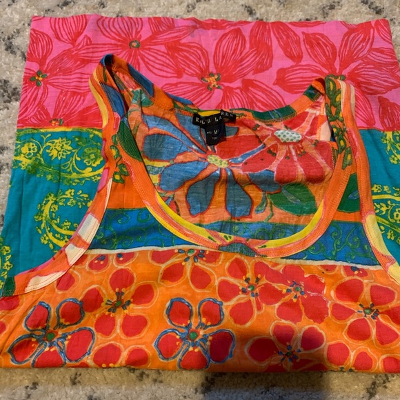 *sold*Ralph Lauren patterned bright colored top Medium - Picture 2 of 3